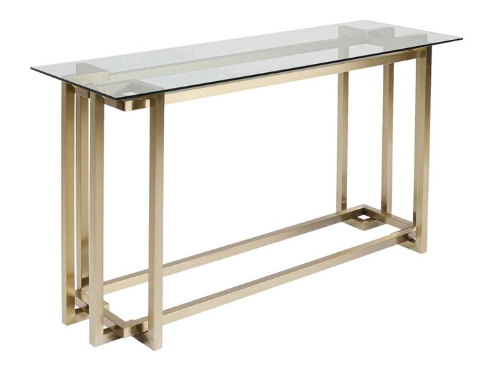 Konsola Clara 145x48 cm złota - blat szklany Szerokość 145 cm Szkło Kolor Złoty