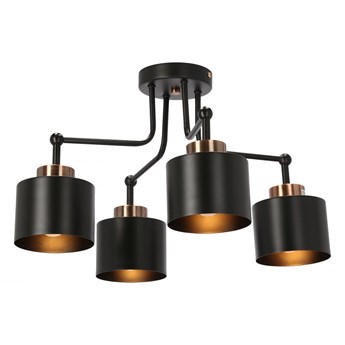 LAMPA SUFITOWA PLAFON OLENA CZARNA 4X60W E27 KLOSZ CZARNY