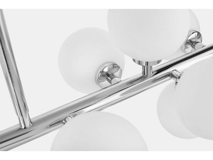 LAMPA WISZĄCA SUFITOWA NOWOCZESNA CHROM PETRICA W16 LUMINA DECO Kolor Biały Metal Lampa z abażurem Lampa z kloszem Szkło Ilość źródeł światła 16 źródeł