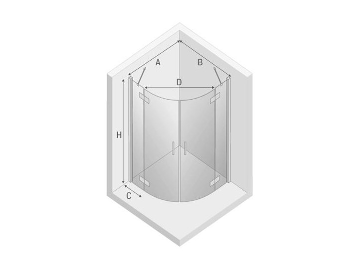 Kabina prysznicowa NEW MERANA półokrągła 100x100x195 drzwi uchylne podwójne szkło czyste 6mm Active Shield Narożna Kategoria Kabiny prysznicowe