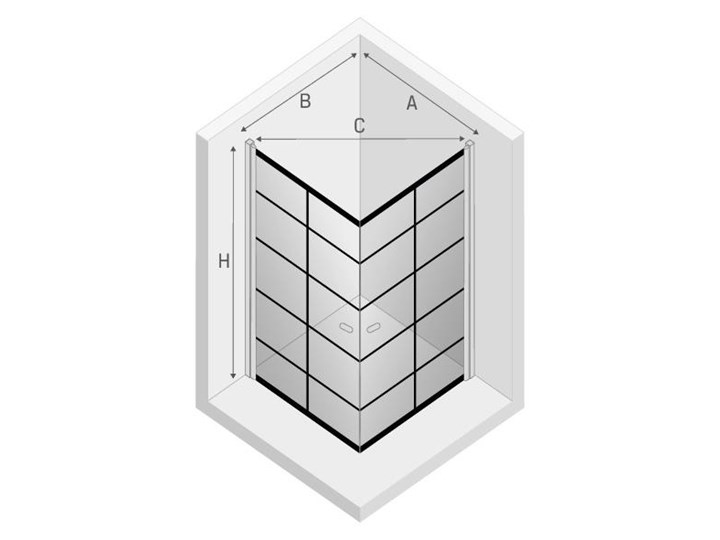 Kabina prysznicowa NEW SOLEO BLACK kwadratowa 90x90x195 drzwi podwójne czyste 6mm AS - wzór kratka Kategoria Kabiny prysznicowe