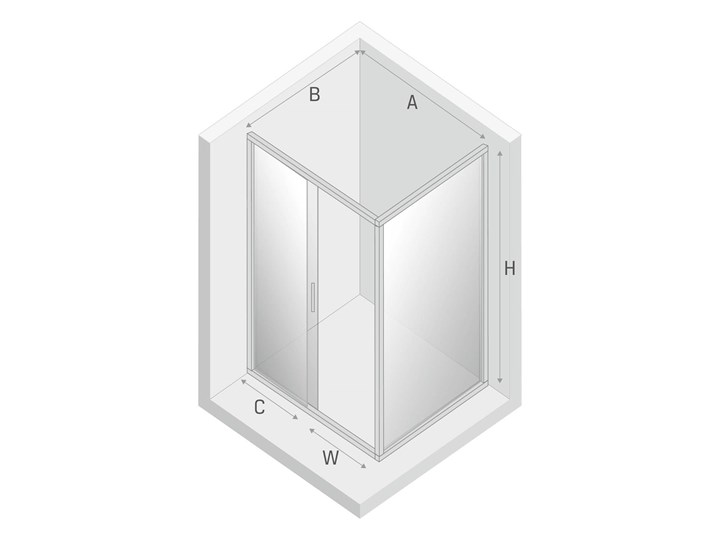 Kabina prysznicowa NEW CORRINA prostokątna 120x90x195 drzwi przesuwne szkło czyste 6mm Active Shield Rodzaj drzwi Rozsuwane Kategoria Kabiny prysznicowe