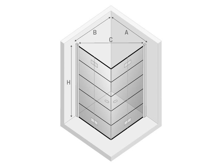 Kabina prysznicowa NEW SOLEO BLACK 2D prostokątna 90x80x195 składane podwójne czyste 6mm AS - wzór kratka Kategoria Kabiny prysznicowe