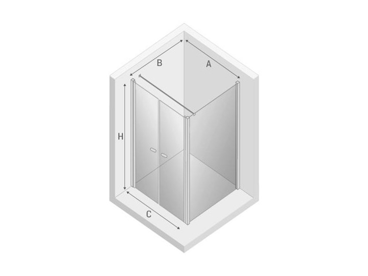 Kabina prysznicowa NEW SOLEO 2D prostokątna 100x70x195 wahadłowe podwójne szkło czyste 6mm Active Shield- wspornik równoległy Kategoria Kabiny prysznicowe