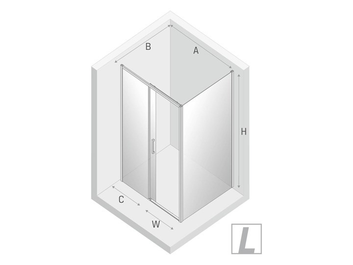 Kabina prysznicowa PRIME BLACK L drzwi pojedyncze 110x90x200 szkło czyste z powłoką Kategoria Kabiny prysznicowe
