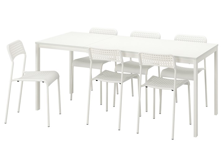 IKEA VANGSTA / ADDE Stół i 6 krzeseł, biały/biały, 120/180 cm Pomieszczenie Jadalnia Kategoria Stoły z krzesłami