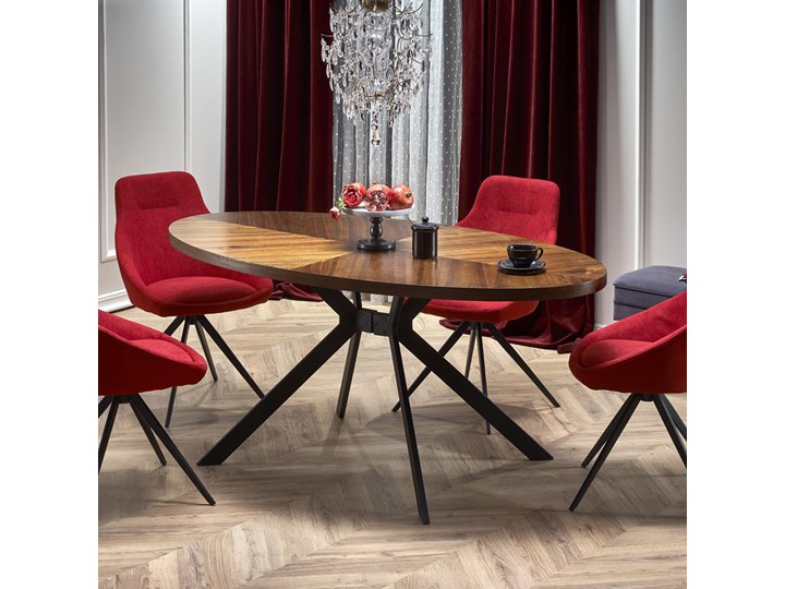 SELSEY Stół do jadalni Oventle 170x90 cm orzech Drewno Stal Płyta MDF Styl Nowoczesny Kategoria Stoły kuchenne