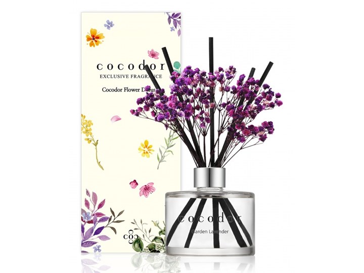 Dyfuzor zapachowy z patyczkami i prawdziwymi kwiatami 200 ml garden lavender pdi30403 kod: PDI30403