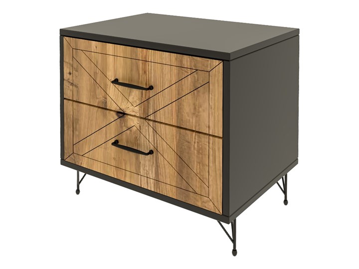 SELSEY Szafka nocna Halavin Drewno Metal Tworzywo sztuczne Głębokość 40 cm Sosna Pomieszczenie Sypialnia Płyta meblowa Płyta MDF Wysokość 55 cm Szkło Płyta laminowana Szerokość 50 cm Uniwersalne Nocne Typ Nocne