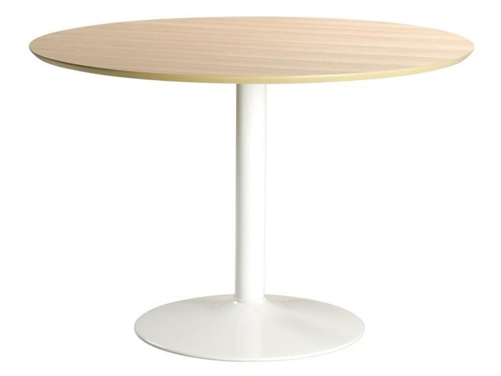 Fornirowany stół na jednej nodze Ibiza Drewno Metal Płyta MDF Wysokość 74 cm Kształt blatu Okrągły