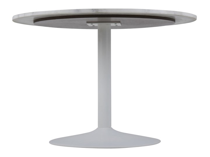 Biały stół na jednej nodze z marmurowym blatem Tarifa Kamień Metal Wysokość 75 cm Wysokość 110 cm Styl Industrialny