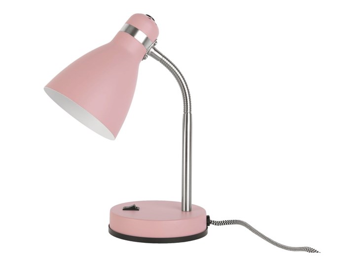 Różowa lampa stołowa Leitmotiv Study, wys. 30 cm Lampa z kloszem Metal Kolor Różowy