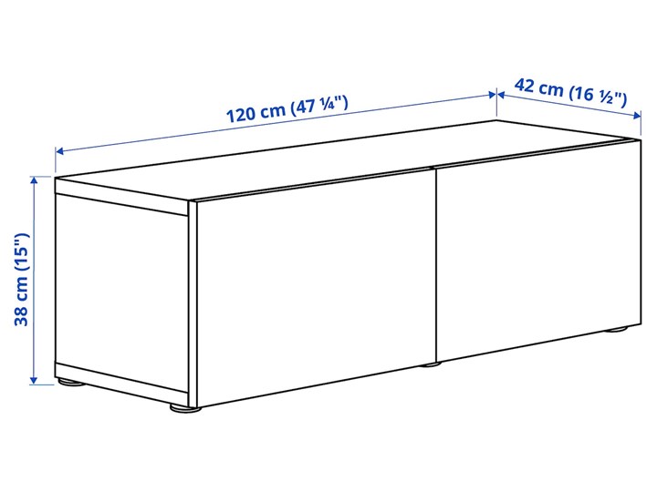 IKEA BESTÅ Kombinacja szafek ściennych, Czarnybrąz Glassvik/czarny szkło, 120x42x38 cm Płyta laminowana Płyta MDF Płyta meblowa Metal Tworzywo sztuczne Stal Kategoria Szafki i regały