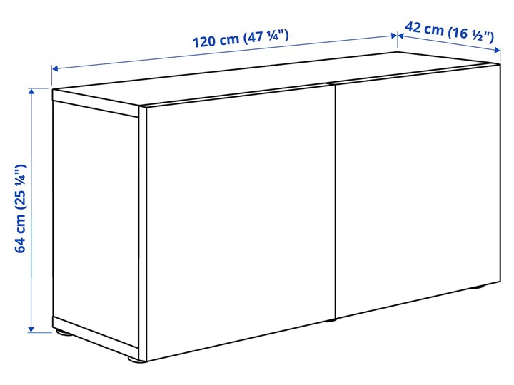 IKEA BESTÅ Kombinacja szafek ściennych, Czarnybrąz Glassvik/czarny szkło bezbarwne, 120x42x64 cm Płyta laminowana Płyta MDF Płyta meblowa Kategoria Szafki i regały