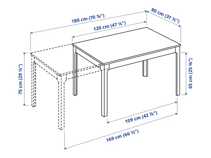 IKEA EKEDALEN / ODGER Stół i 6 krzeseł, dąb/antracyt, 120/180 cm Kategoria Stoły z krzesłami
