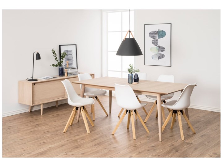 Stół rozkładany Faux 200x100 cm naturalny Kolor Biały Drewno Kolor Beżowy