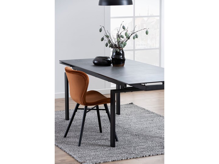 Stół rozkładany Juliet 160-240x85 cm czarny Szkło Ceramika Metal Kolor Biały