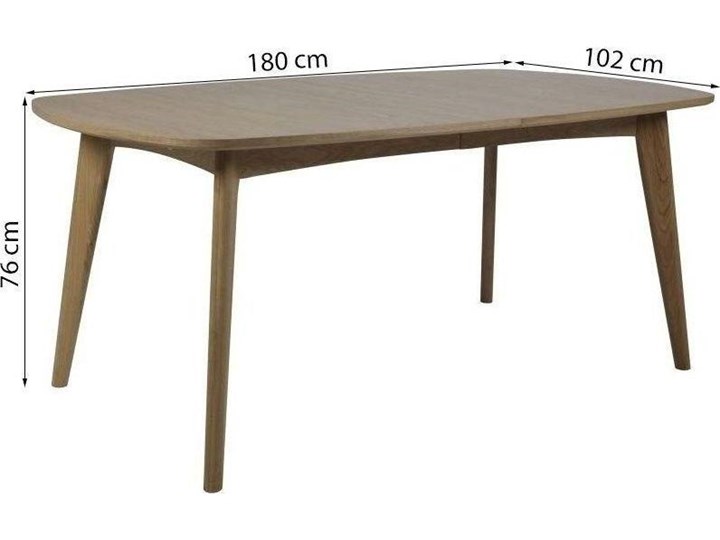 Stół rozkładany Eason 180-270x102 cm naturalny Drewno Kształt blatu Owalny