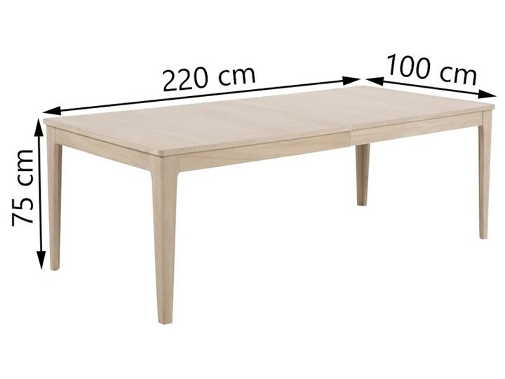 Stół rozkładany Jaramillo 220x100 cm bielony Drewno Rozkładanie Rozkładane