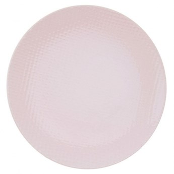 Talerz obiadowy płaski płytki ceramiczny pastelowy różowy relief 27 cm kod: O-128443