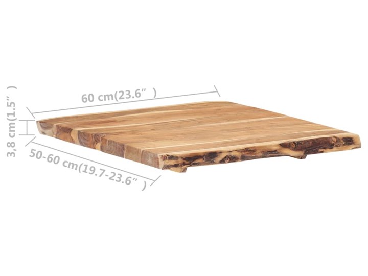 vidaXL Blat, lite drewno akacjowe, 58x(50-60)x3,8 cm Kategoria Blaty kuchenne