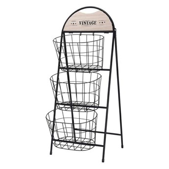 DIRECT stojak z trzema drucianymi koszami w stylu vintage, wys. 76 cm