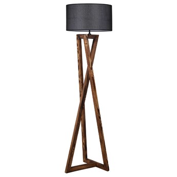 SELSEY Lampa stojąca nowoczesna Klavoir czarna z jasnym drewnem