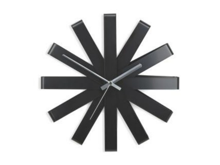 SELSEY Zegar Ribbon czarny Metal Okrągły Styl Tradycyjny Zegar ścienny Kategoria Zegary