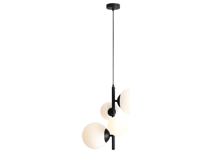SELSEY Żyrandol Mauric x4 czarny Metal Szkło Lampa z kloszem Pomieszczenie Salon Kategoria Lampy wiszące
