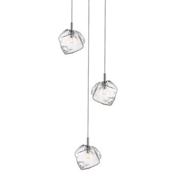 SELSEY Lampa wisząca Arsenio kaskada x3 srebrna transparentna mała
