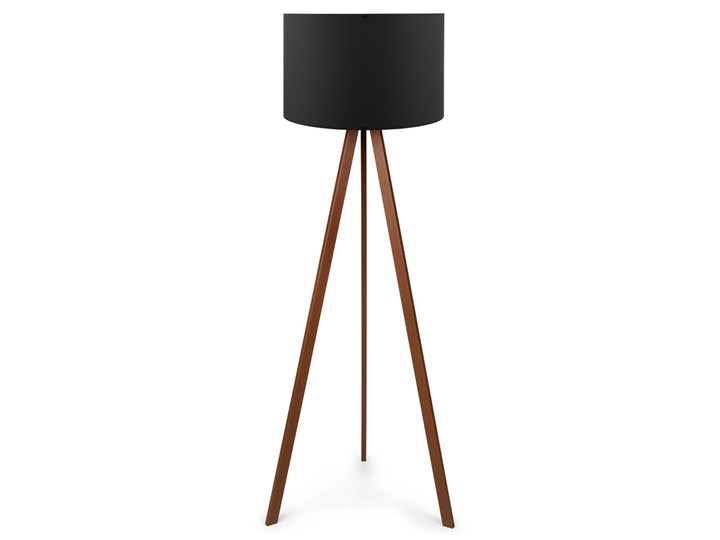 SELSEY Lampa podłogowa Salika czarna na brązowym stelażu