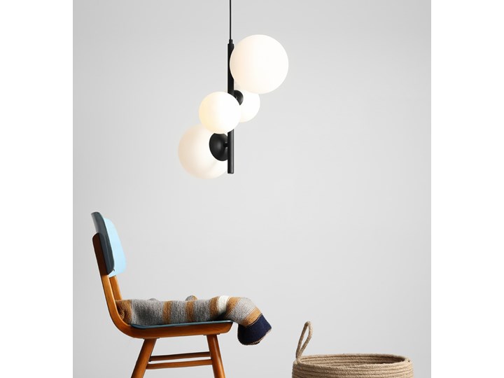SELSEY Żyrandol Mauric x4 czarny Pomieszczenie Salon Lampa z kloszem Metal Szkło Kategoria Lampy wiszące