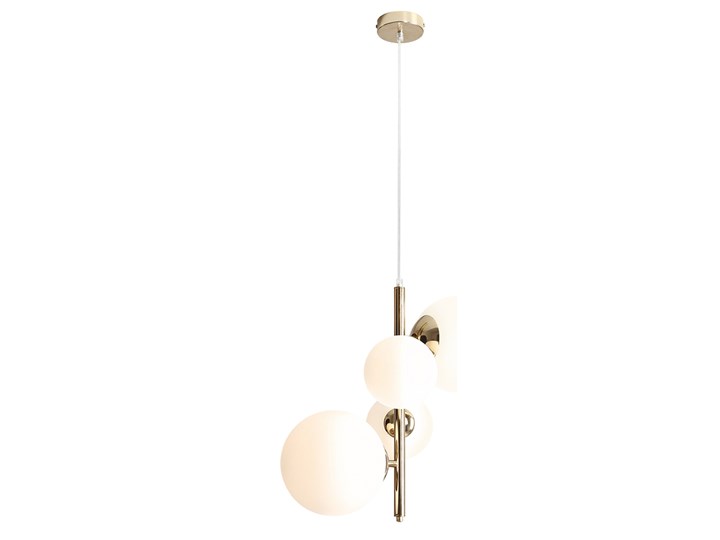 SELSEY Żyrandol Mauric x4 złoty Metal Szkło Pomieszczenie Salon Lampa z kloszem Styl Industrialny