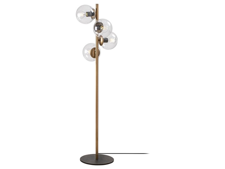 SELSEY Lampa stojąca Spinoza x4 miedziana Szkło Metal Lampa dekoracyjna Lampa z kloszem Pomieszczenie Sypialnia Kolor Miedziany
