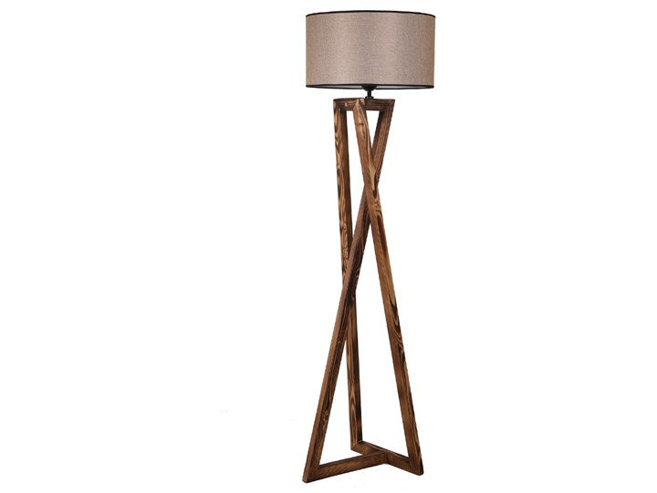 SELSEY Lampa stojąca nowoczesna Klavoir beżowa z jasnym drewnem
