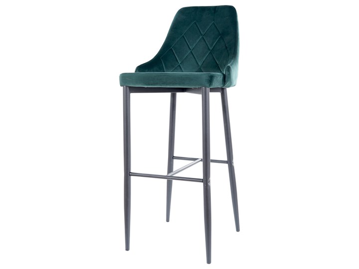 SELSEY Hoker tapicerowany Visivernal zielony Model Krzesła pikowane Tkanina Welur Metal Tworzywo sztuczne Styl Glamour
