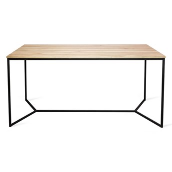 Loftowy stół do jadalni z drewnianym blatem Rude Scandi 140x80