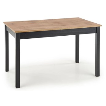 GREG stół rozkładany w kolorze dąb wotan na czarnych nogach, 124x74 cm