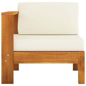 Emaga Moduł sofy środkowej, 1 podłokietnik, kremowa poduszka, akacja