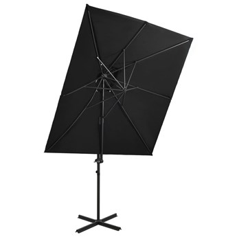 Emaga Parasol wiszący z podwójną czaszą, czarny, 250x250 cm