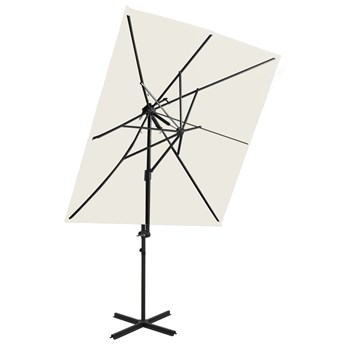 Emaga Parasol wiszący z podwójną czaszą, piaskowy, 250x250 cm