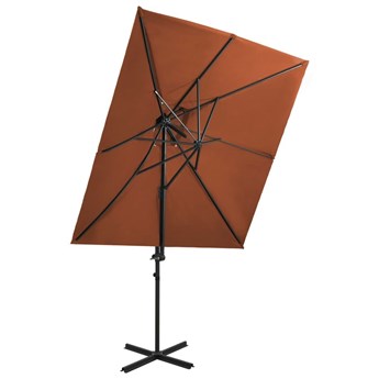 Emaga Parasol wiszący z podwójną czaszą, terakota, 250x250 cm
