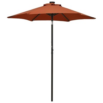 Emaga Parasol z lampkami LED, terakota, 200x211 cm, aluminium