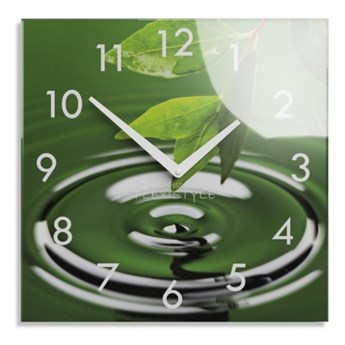 Zegar kwadratowy szklany Zielona Gałąź