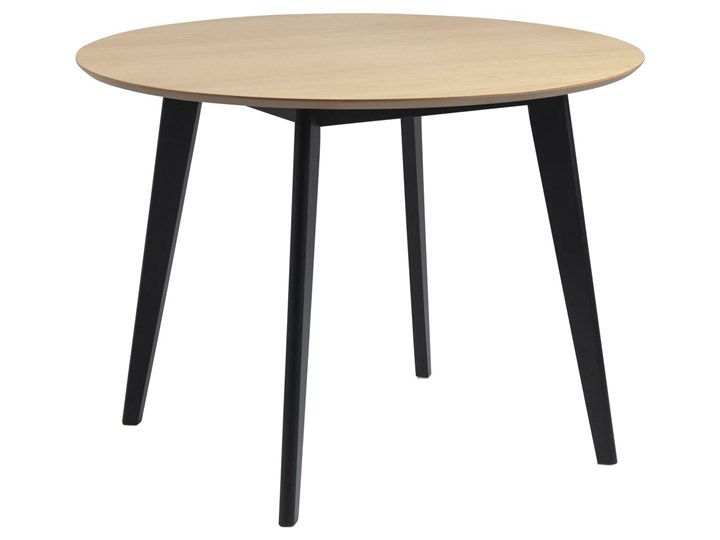 Okrągły stół z nierozkładanym blatem w kolorze drewna Roxby Drewno Płyta MDF Wysokość 76 cm Styl Industrialny