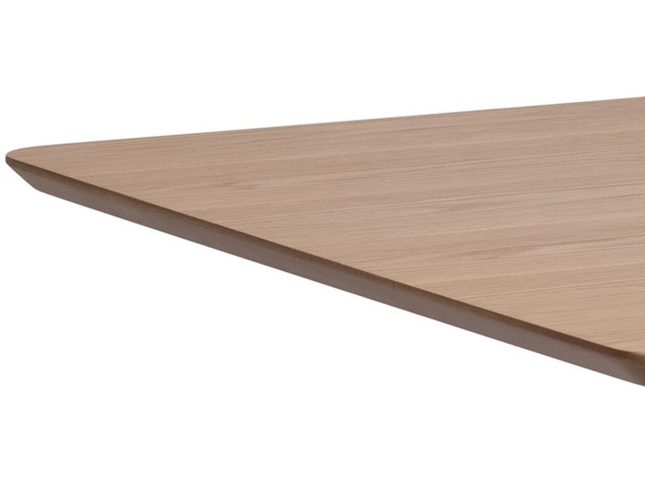 Stół rozkładany naturalny fornirowany blat dąb czarne drewniane nogi kauczuk 80-120x80 cm Drewno Rozkładanie Rozkładane