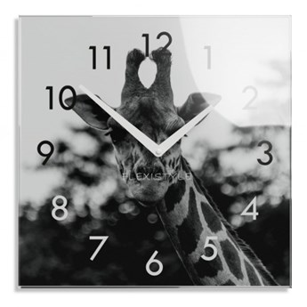 Zegar szklany kwadratowy Żyrafa
