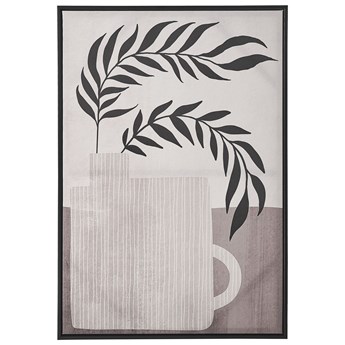Beliani Obraz na płótnie szary 63 x 93 cm rama motyw roślin martwej natury minimalistyczny nowoczesny