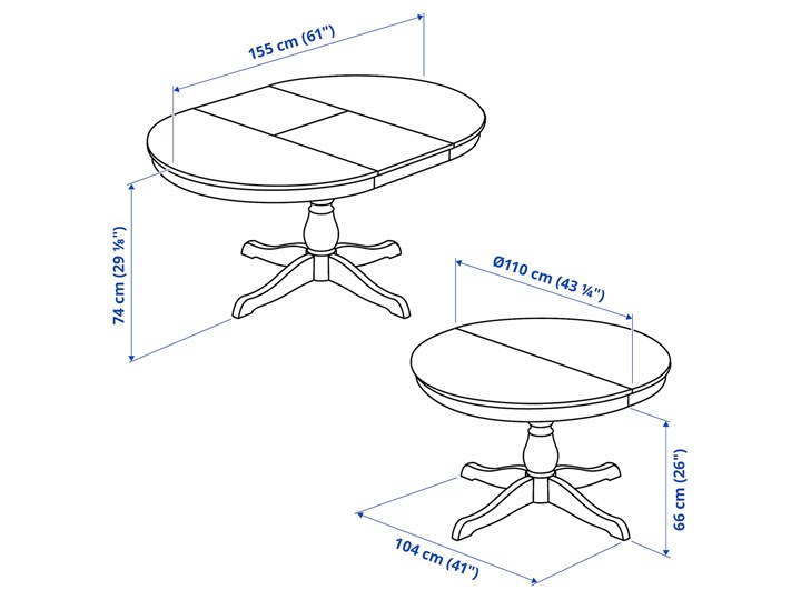 IKEA INGATORP / INGOLF Stół i 4 krzesła, biały/Hallarp beżowy, 110/155 cm Pomieszczenie Jadalnia