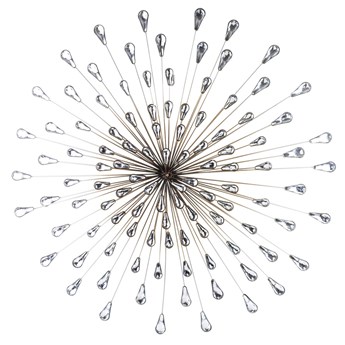 CRYSTAL dekoracja ścienna srebrne kryształy, 77x4 cm